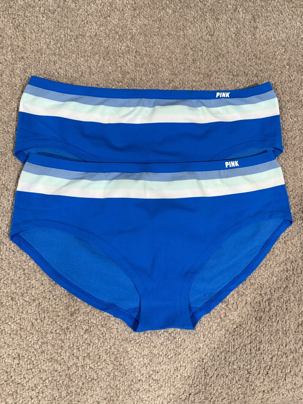 PINK Blue Striped Bikini Bottoms (2-Pack)